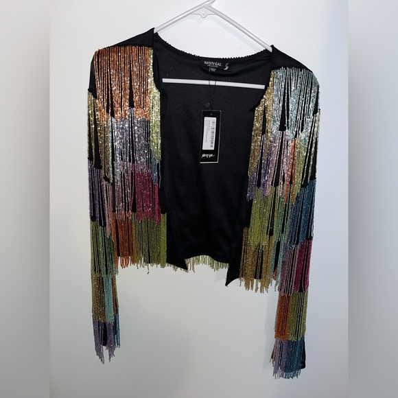 Nasty Gal Multi Color Patchwork Beaded Jacket - Taylor Swift Eras Tour Jacket - Picture 6 of 7